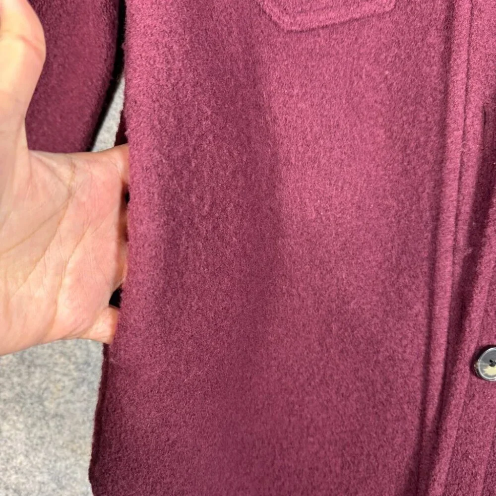 Wilfred Free The Ganna Burgundy Merino Wool Shirt Jacket XS Cozy Shacket